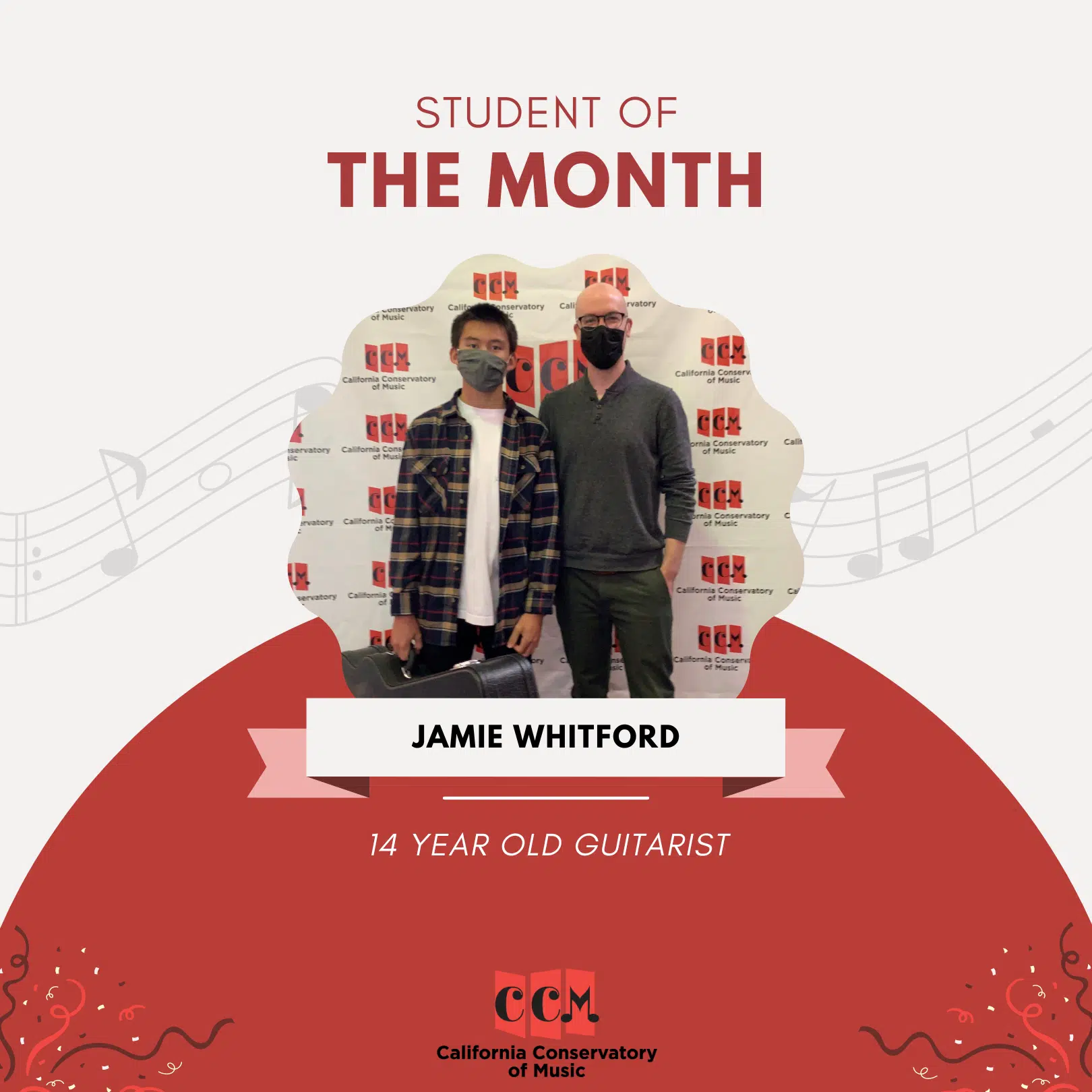Meet Jamie Whitford, the October Student of the Month, in The California Conservatory's latest news article.