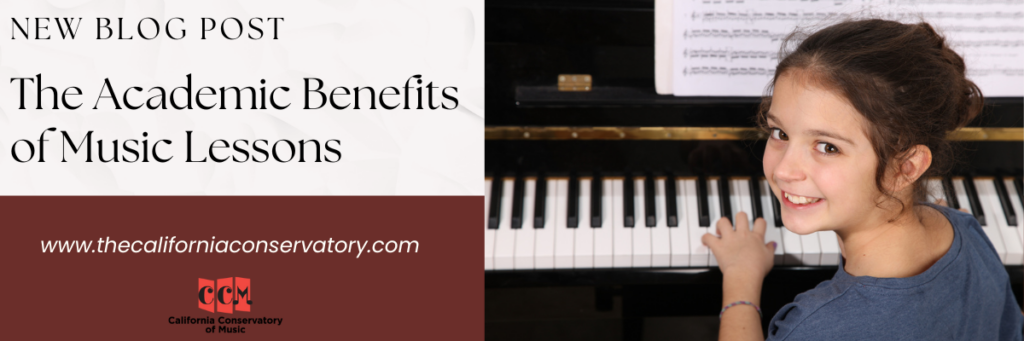 the academic benefits of music lessons - piano student playing piano