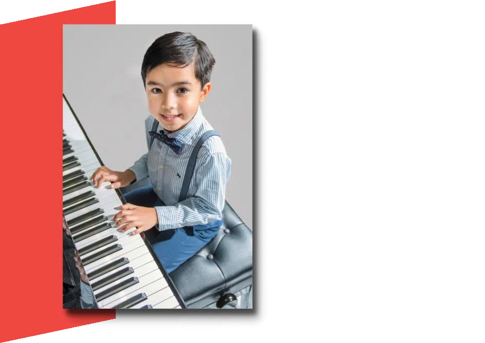 piano student at their lesson at the California Conservatory