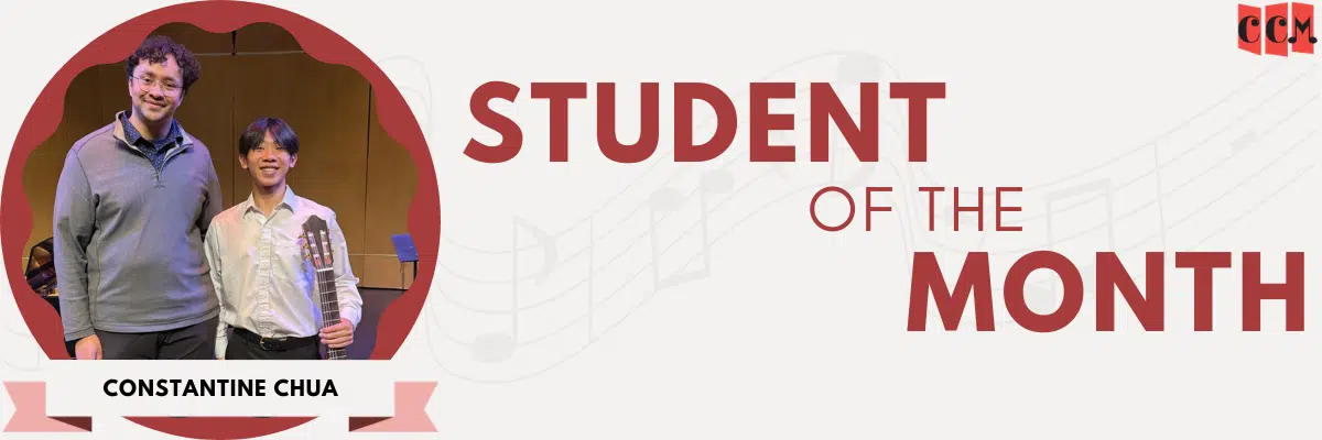 Student of the Month: Constantine Chua, with his teacher Abshir