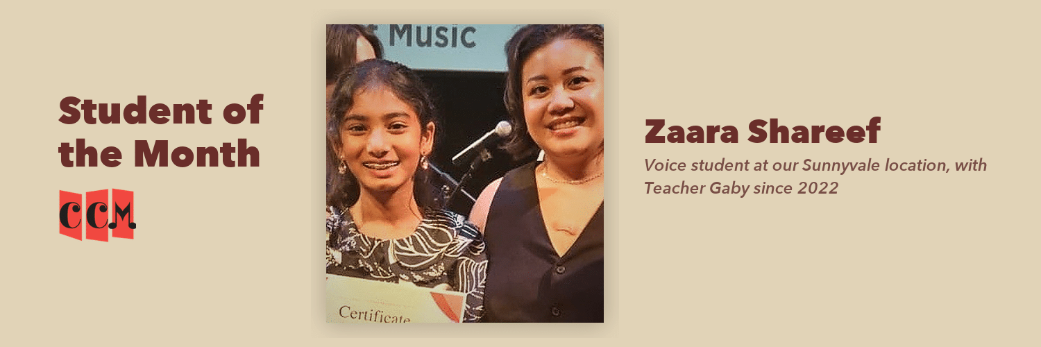 Zaara Shareef with her teacher Gaby at a CCM recital
